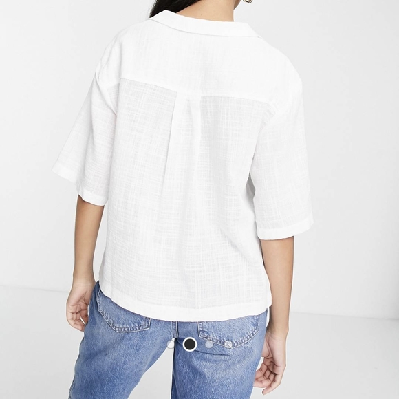 Topshop Lightweight Resort Crop Shirt - Picture 2 of 7